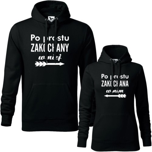 Zestaw bluz z kapturem damska i męska - PO PROSTU ZAKOCHANA W NIM, PO PROSTU ZAKOCHANY W NIEJ