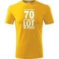 żółta Męska koszulka - 70 lot mi pizło - na prezent urodziny.