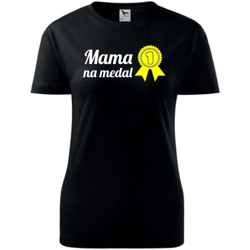Damska koszulka taliowana - mama na medal