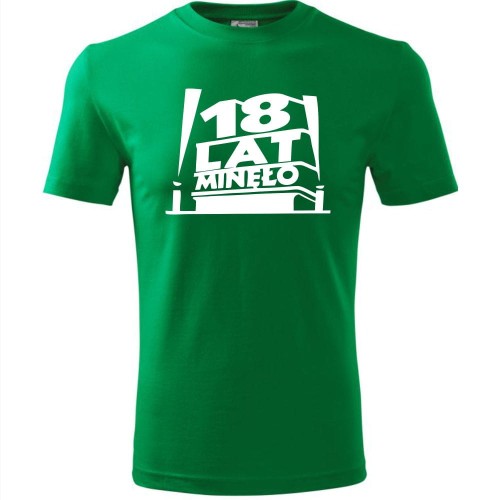 Męska koszulka - 18 lat minęło - prezent na urodziny