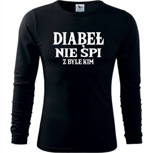 Męska koszulka z dł. rękawem -  Diabeł nie śpi
