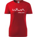 Czerwona Granatowa Damska koszulka taliowana Turystyczna - Chodźmy w góry. Dostępne wszystkie rozmiary XS, S, M, L, XL, XXL. Zapraszamy do zakupu.