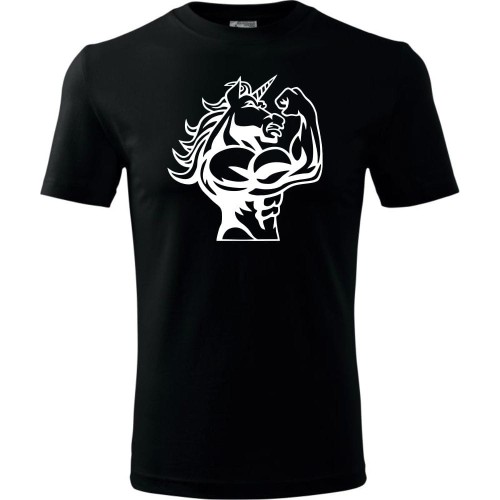 Męska koszulka Sportowa - Jednorożec siłacz