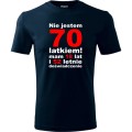 granatowa Męska koszulka - nie jestem 70 latkiem mam 18 lat i 52 letnie doświadczenie urodziny prezent. Dostępne wszystkie rozmiary S, M, L, XL, XXL, XXXL, XXXXL. Zapraszamy do zakupu.