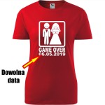 Damska koszulka taliowana -  Game over + dowolna data
