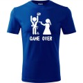 Niebieska Męska koszulka - Game over 07 - wieczór kawalerski prezent pan młody pistolet. Dostępne wszystkie rozmiary S, M, L, XL, XXL, XXXL, XXXXL. Zapraszamy do zakupu.