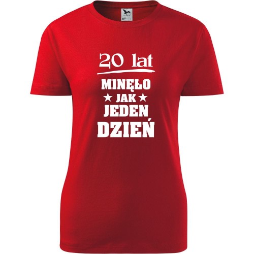 damska koszulka - 20 lat minęło jak jeden dzień