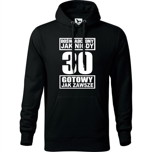 męska bluza z kapturem - doświadczony jak nigdy 30 gotowy jak zawsze