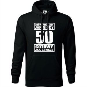 męska bluza z kapturem - doświadczony jak nigdy 50 gotowy jak zawsze