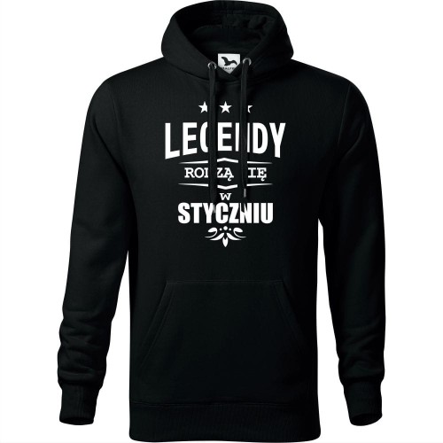 męska bluza z kapturem - legendy rodzą się w styczniu