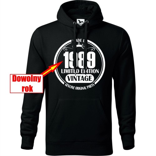 męska bluza z kapturem - vintage- limited edition + dowolny rok