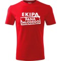 Czerwona męska koszulka - ekipa pana młodego - t-shirt wieczór kawalerski. Dostępne wszystkie rozmiary S, M, L, XL, XXL, XXXL, XXXXL. Zapraszamy do zakupu.
