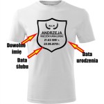 męska koszulka - rip - wieczór kawalerski + twoje imię + data urodzenia + data ślubu