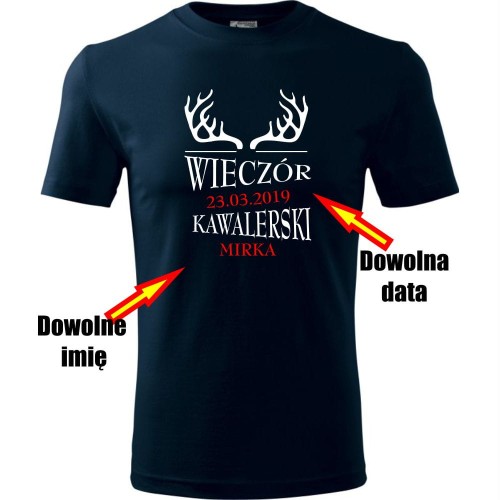 męska koszulka - wieczór kawalerski + twoje imię i data