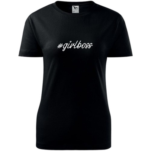 damska koszulka - #girlboss