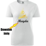 damska koszulka - choinka + twoje imię