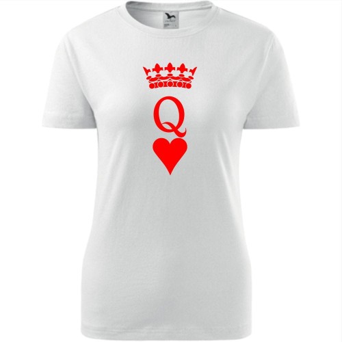 damska koszulka - karta queen