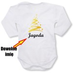 dziecięce body z dł. rękawem - choinka + twoje imię