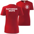 czerwona damska koszulka - ratownik wopr wodne ochotnicze pogotowie ratunkowe.