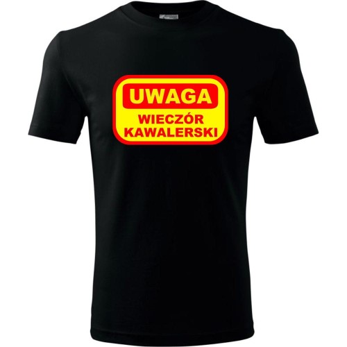 Męska koszulka - Uwaga! Wieczór kawalerski