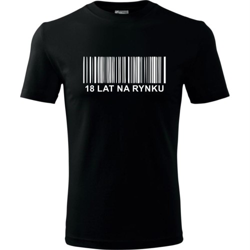 Męska koszulka - 18 lat na rynku - prezent na urodziny na osiemnastkę 