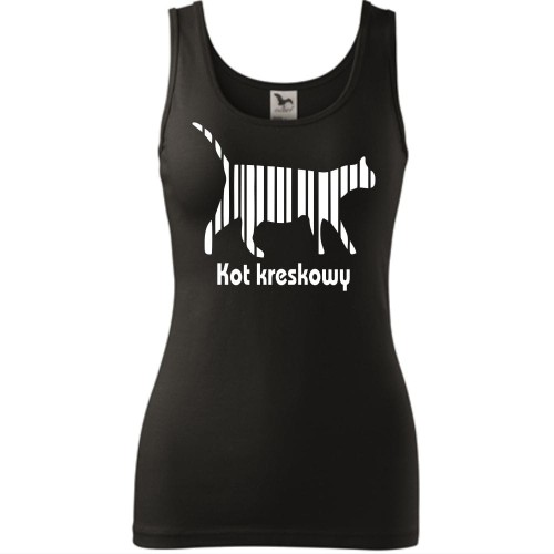 Damski tank top - Kot kreskowy