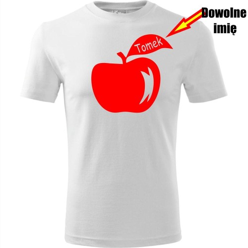 dziecięca koszulka - jabłko + twoje imię
