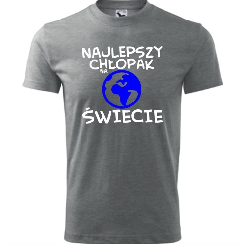 męska koszulka - najlepszy chłopak na świecie globus