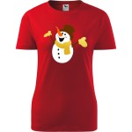 damska koszulka taliowana - bałwanek