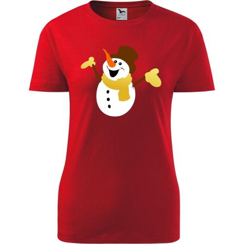 damska koszulka taliowana - bałwanek