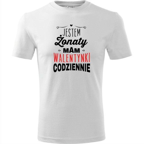 męska koszulka - jestem żonaty, mam walentynki codziennie