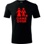 męska koszulka - game over czerwony nadruk na prezent kula u nogi pani młoda