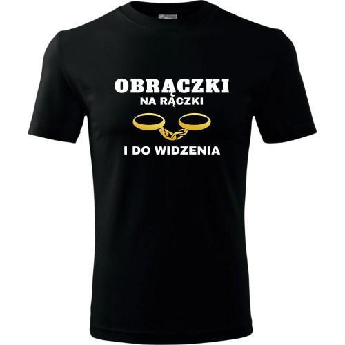 męska koszulka - obrączki na rączki i do widzenia
