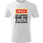 męska koszulka - uwaga! ten jegomość bawi się na swoim kawalerskim