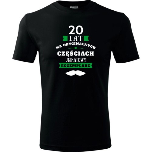 męska koszulka - 20 lat na oryginalnych częściach, unikatowy egzemplarz