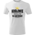 biała męska koszulka - królowie rodzą się w grudniu.