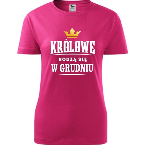 damska koszulka taliowana - królowe rodzą się w grudniu