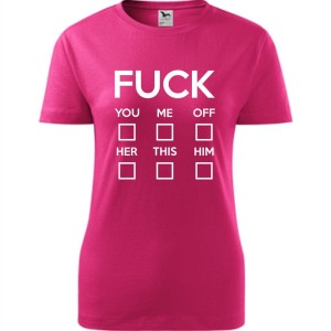 damska koszulka taliowana - fuck- you, me, off, her, this, him