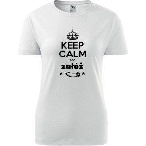 damska koszulka taliowana - keep calm and załóż gumkę