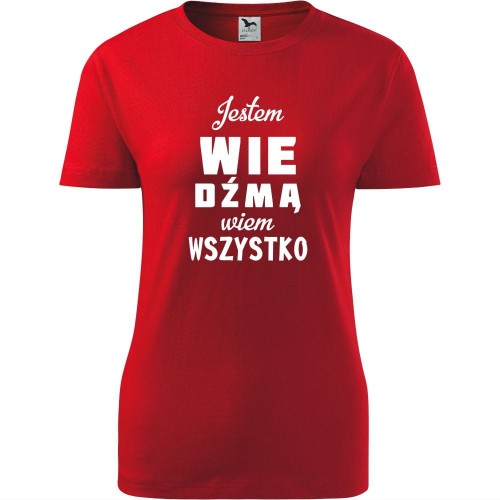 damska koszulka taliowana - jestem wiedźmą - wiem wszystko