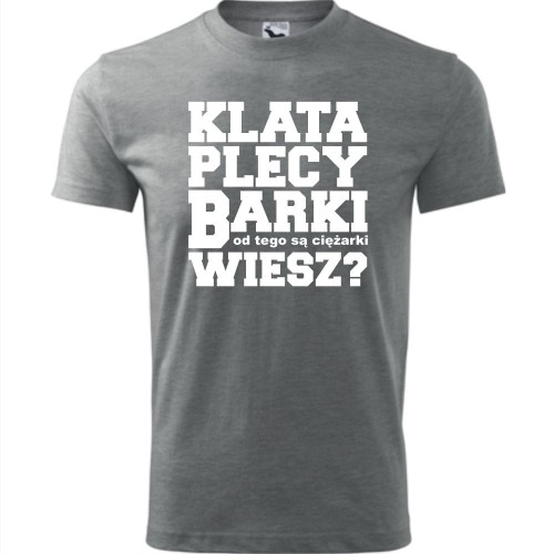 meska koszulka - klata, plecy, barki- od tego są ciężarki, wiesz?