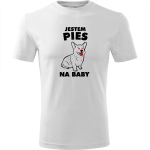 męska koszulka - jestem pies na baby