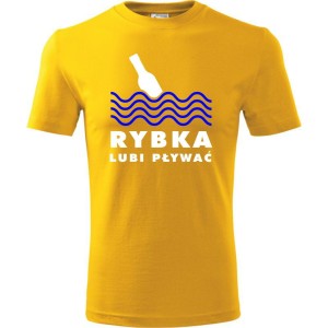 męska koszulka - rybka lubi pływać