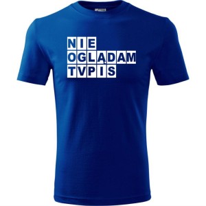 męska koszulka - nie oglądam tvpis