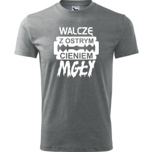 męska koszulka - walczę z ostrym cieniem mgły
