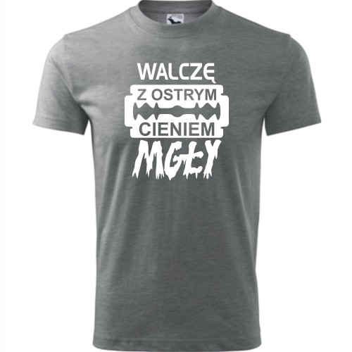 męska koszulka - walczę z ostrym cieniem mgły