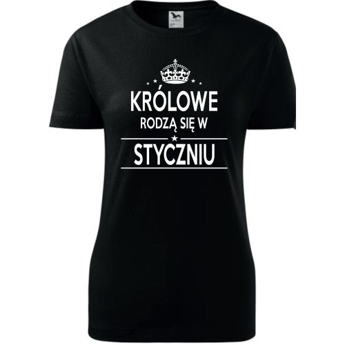 Damska koszulka taliowana - Królowe rodzą się w styczniu 02