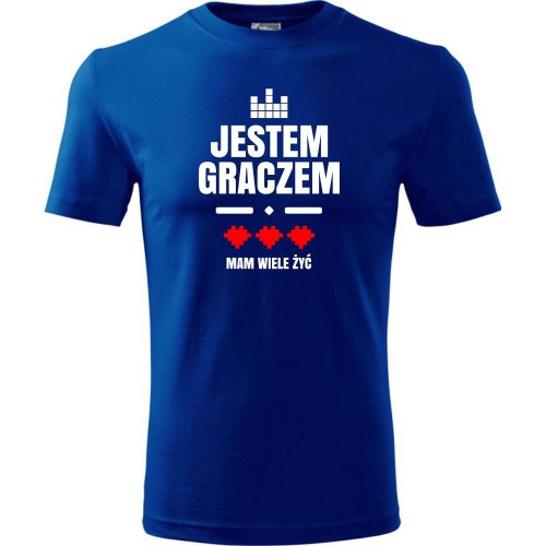 męska koszulka - jestem graczem- mam wiele żyć