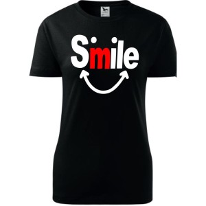 Damska koszulka taliowana - Smile
