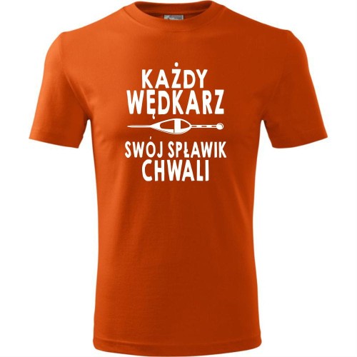 męska koszulka - każdy wędkarz swój spławik chwali t-shirt na ryby
